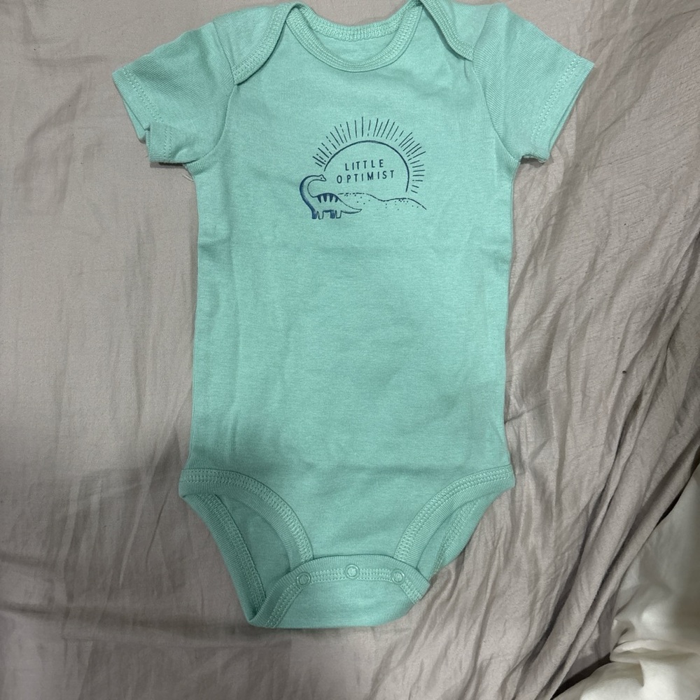 Mint Green Dinosaur Baby Onesie
